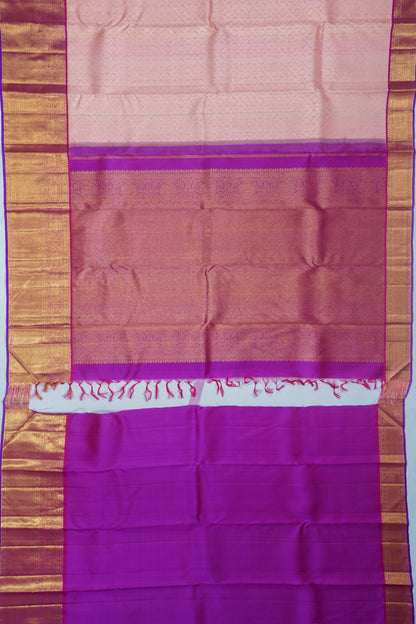 Kanchipuram Silk Brocade Baby Pink Saree