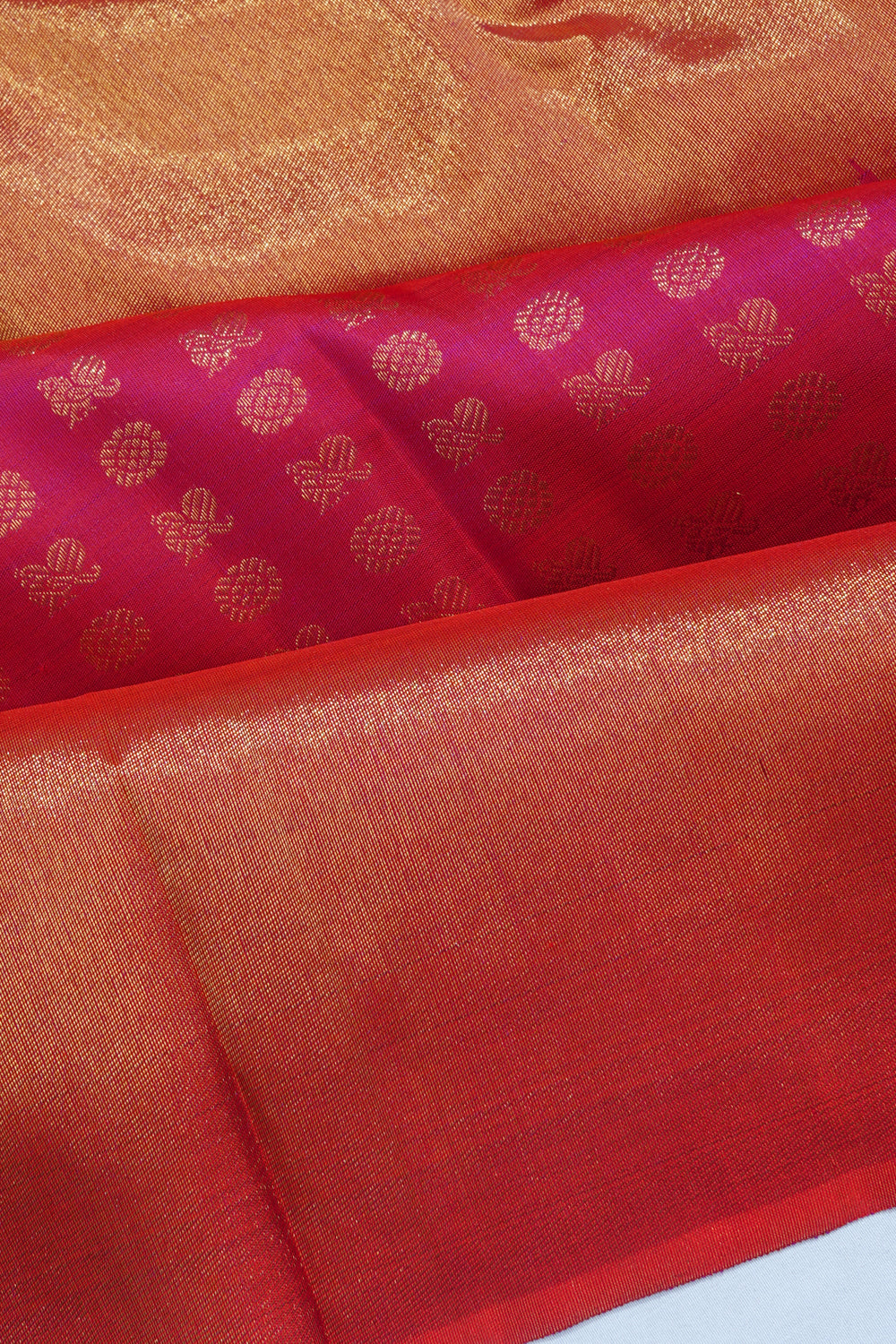 Kanchipuram Silk Tissue And Butta Pink Saree