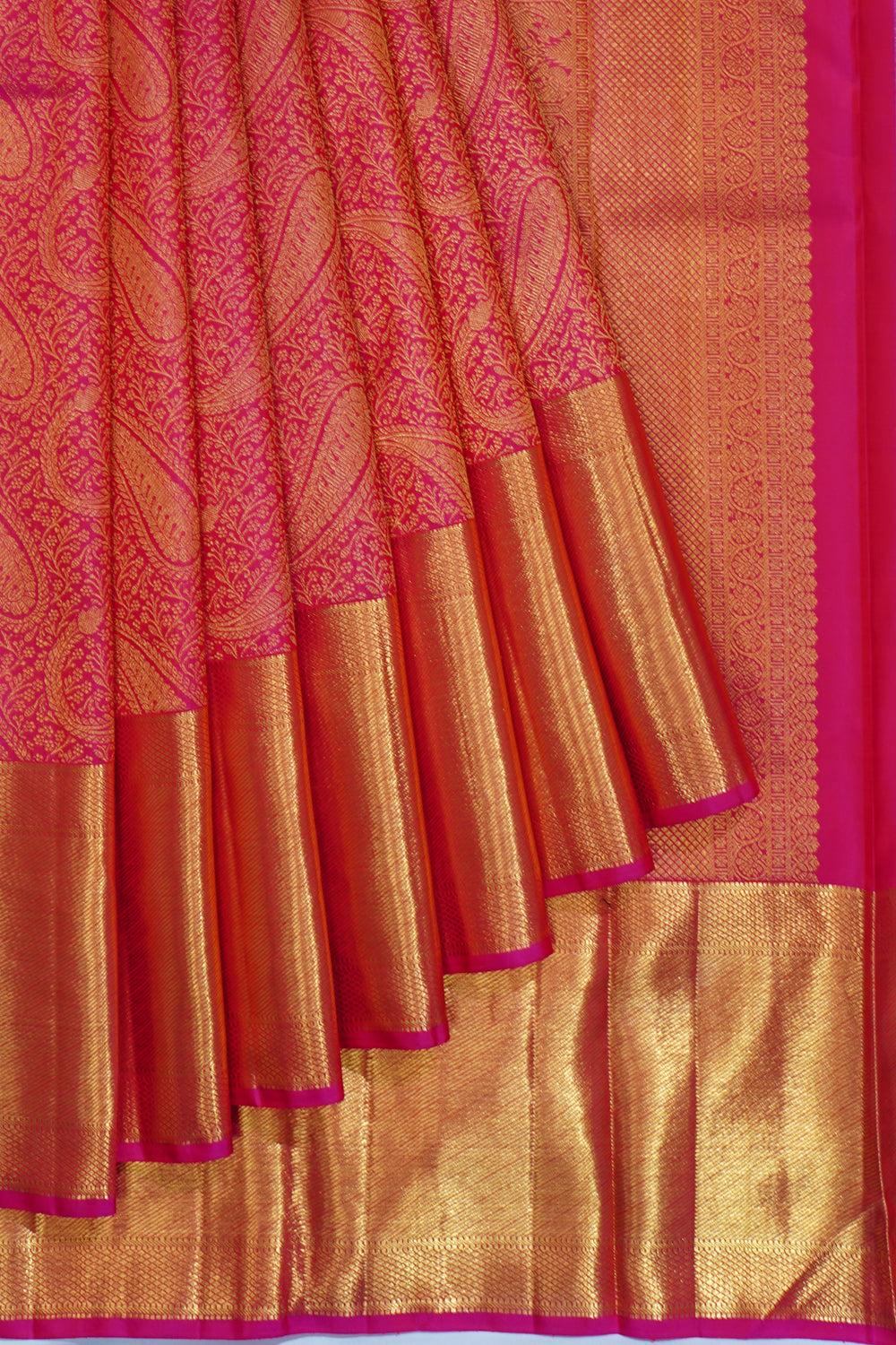 Kanchipuram Silk Brocade Pink Saree