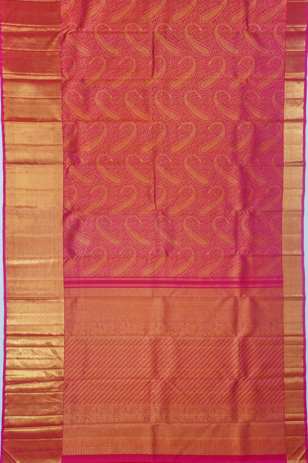 Kanchipuram Silk Brocade Pink Saree