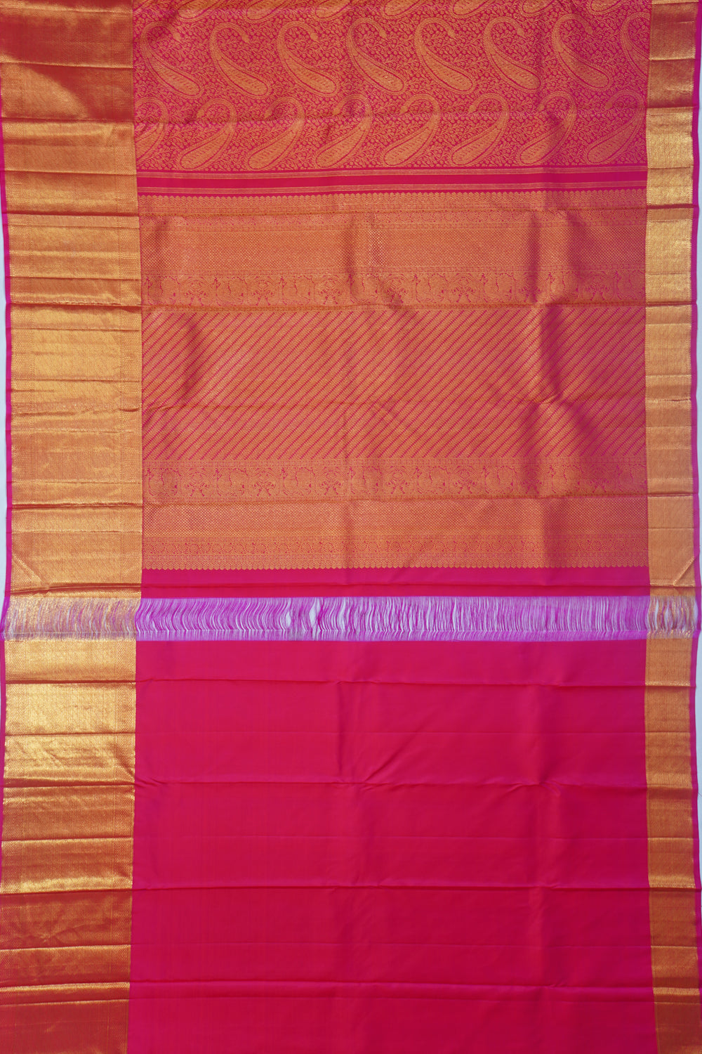 Kanchipuram Silk Brocade Pink Saree