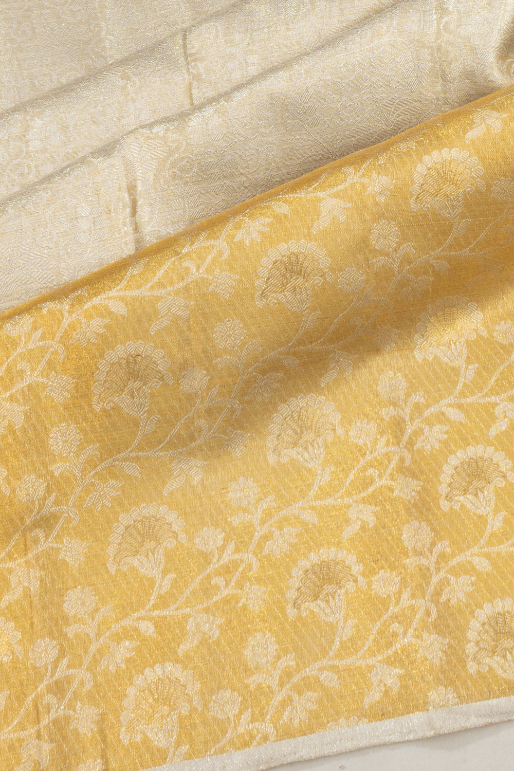 Kanchipuram Silk Brocade Silver Saree