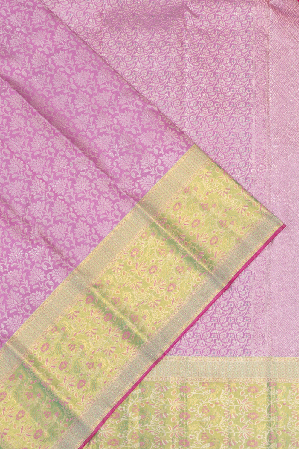 Kanchipuram Silk Brocade Lavender Saree