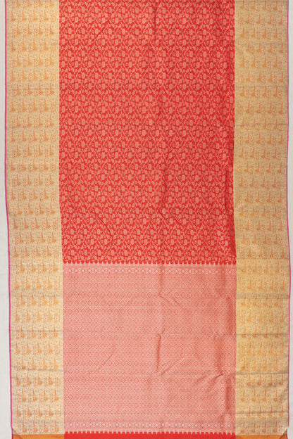 Kanchipuram Silk Brocade Red Saree