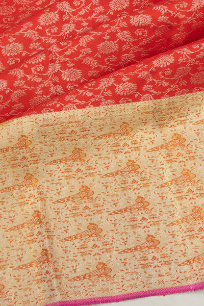 Kanchipuram Silk Brocade Red Saree