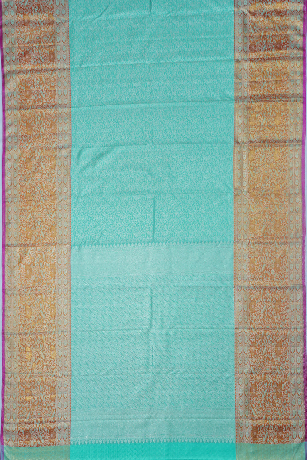 Kanchipuram Silk Brocade Sea Blue Saree