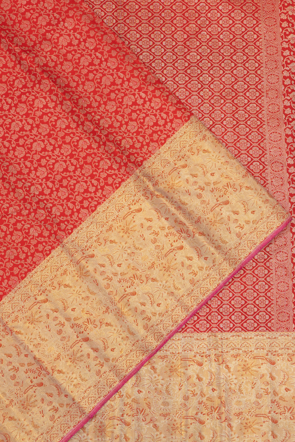 Kanchipuram Silk Brocade Red Saree