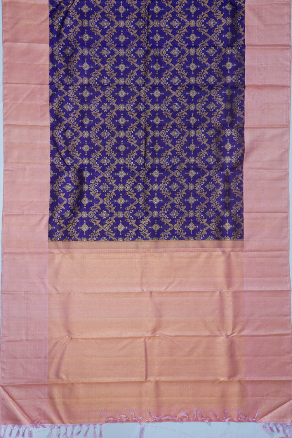 Kanchipuram Silk Jaal Blue Saree