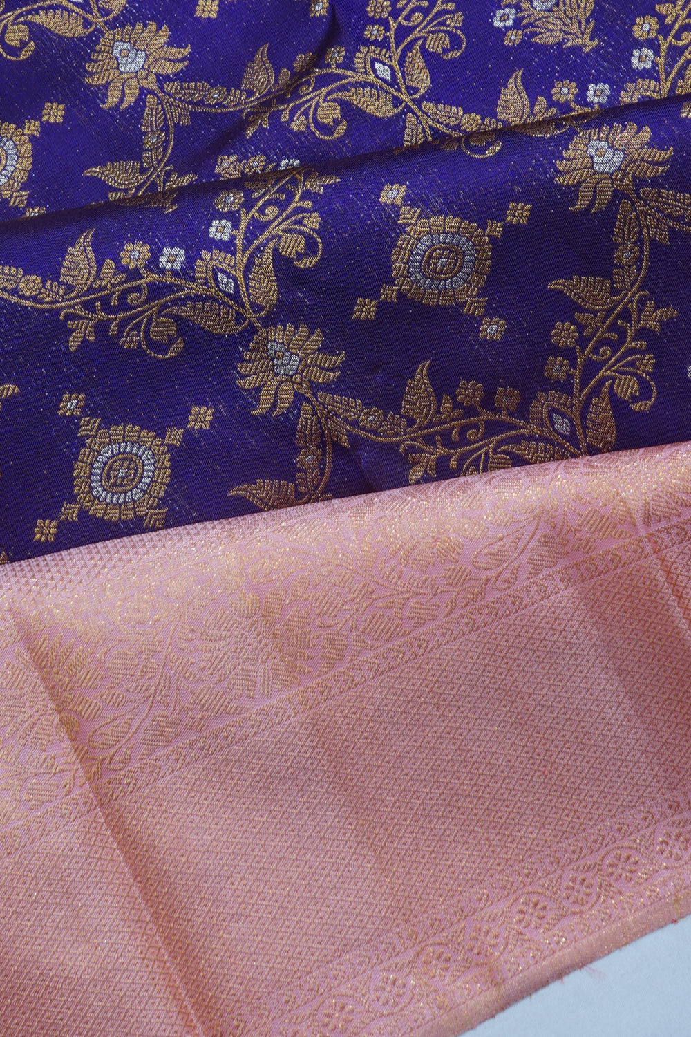 Kanchipuram Silk Jaal Blue Saree