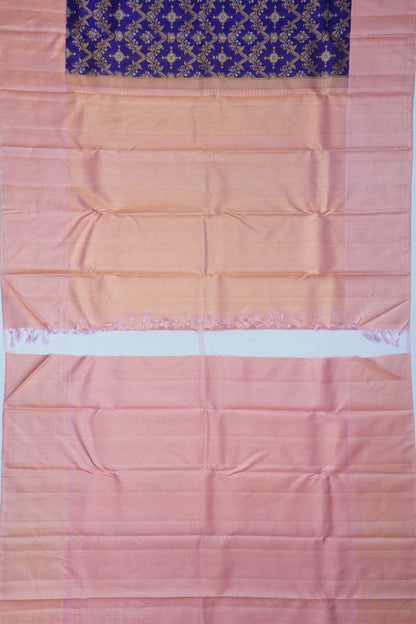 Kanchipuram Silk Jaal Blue Saree