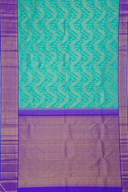 Kanchipuram Silk Brocade Sea Green Saree