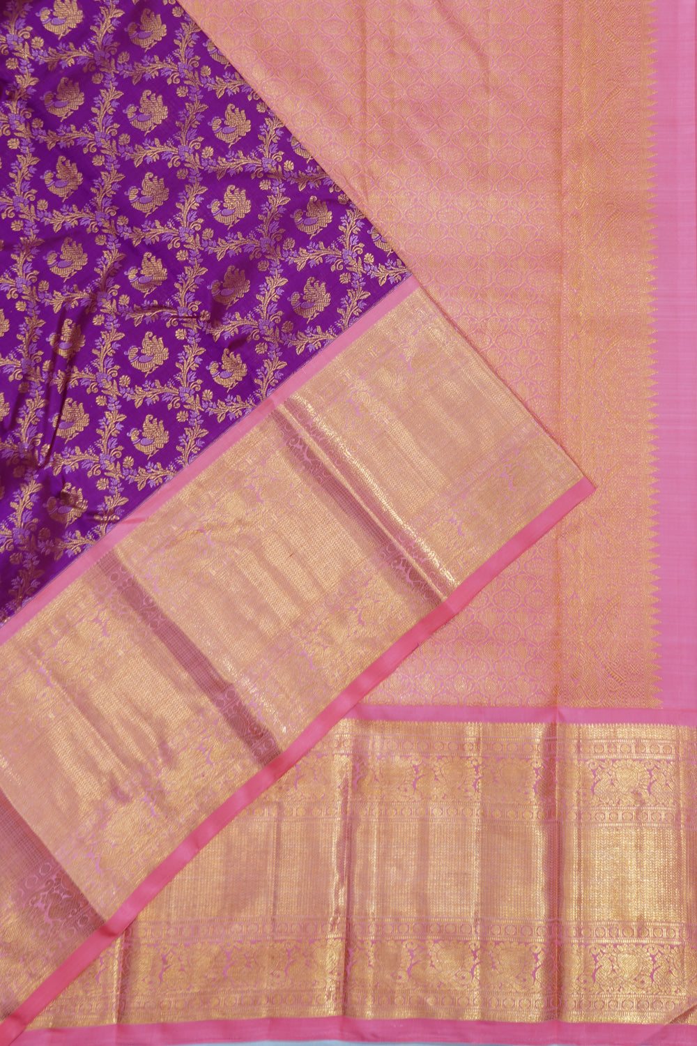 Kanchipuram Silk Brocade Purple Saree