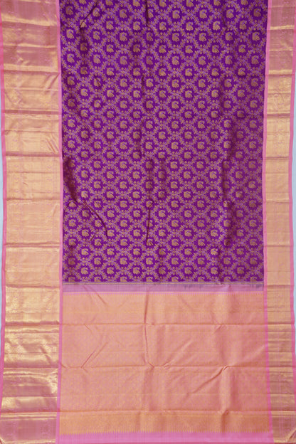 Kanchipuram Silk Brocade Purple Saree