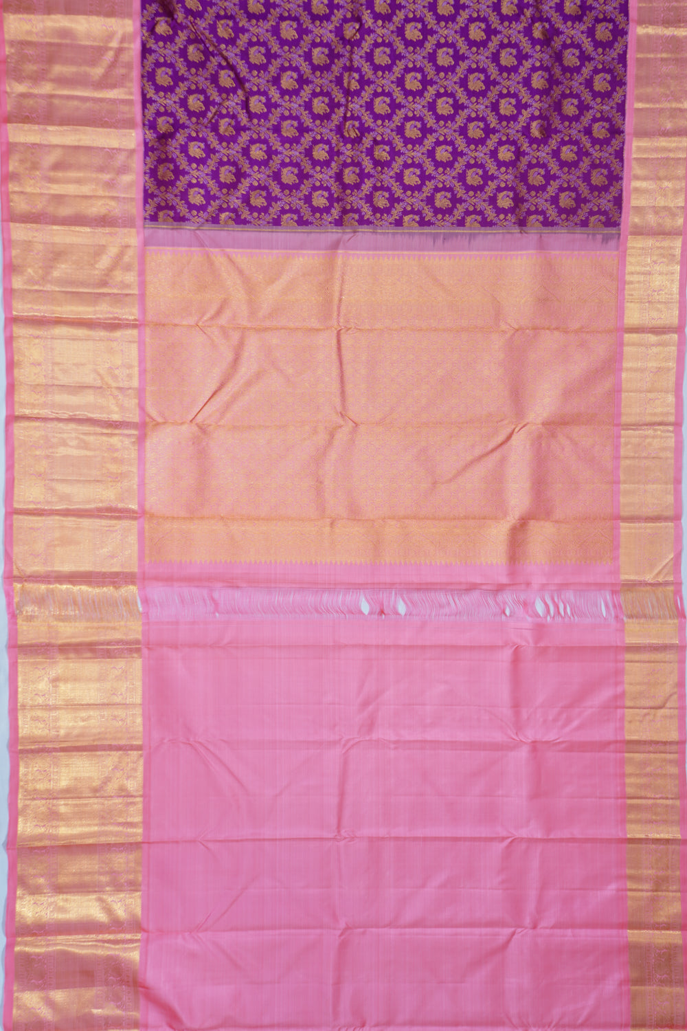 Kanchipuram Silk Brocade Purple Saree