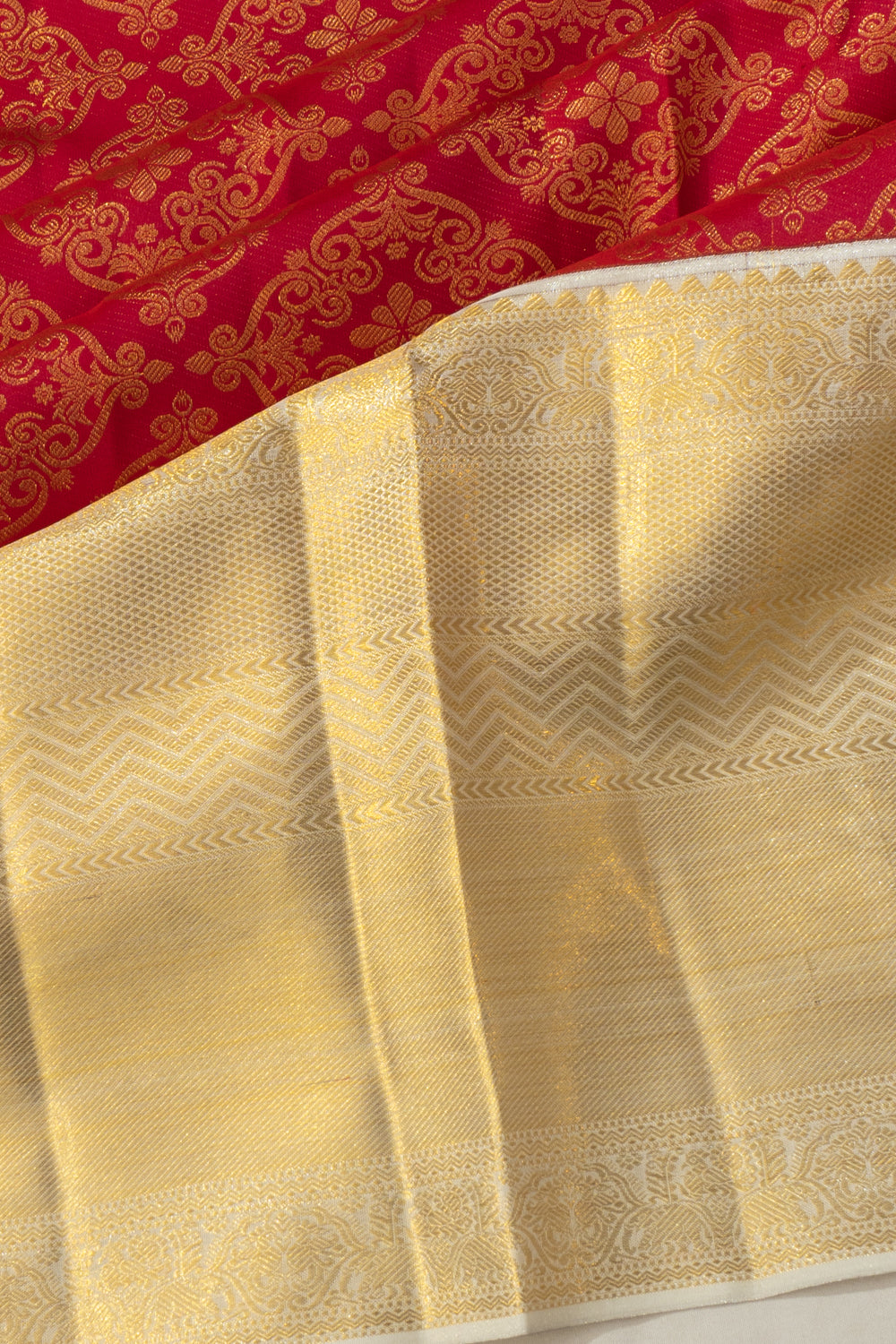 Kanchipuram Silk Brocade Pink Saree