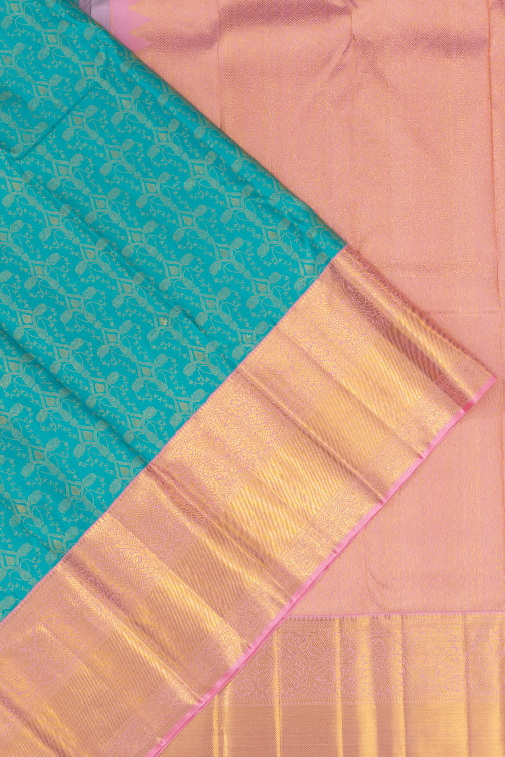 Kanchipuram Silk Brocade Blue Saree