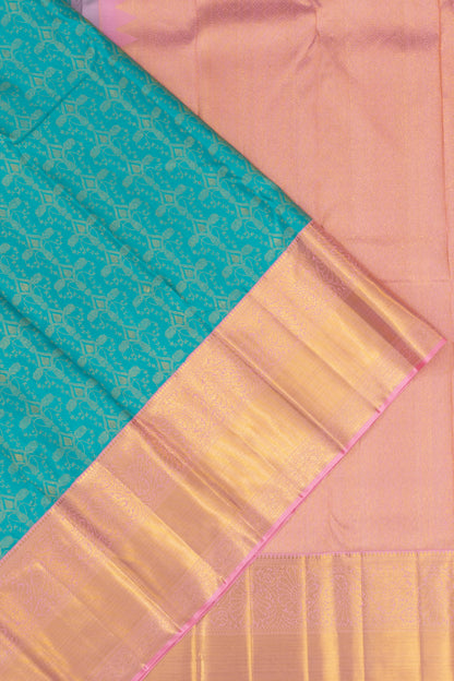 Kanchipuram Silk Brocade Blue Saree