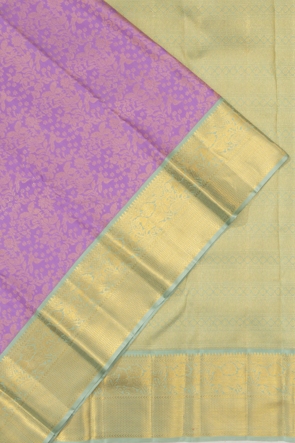 Kanchipuram Silk Brocade Violet Saree