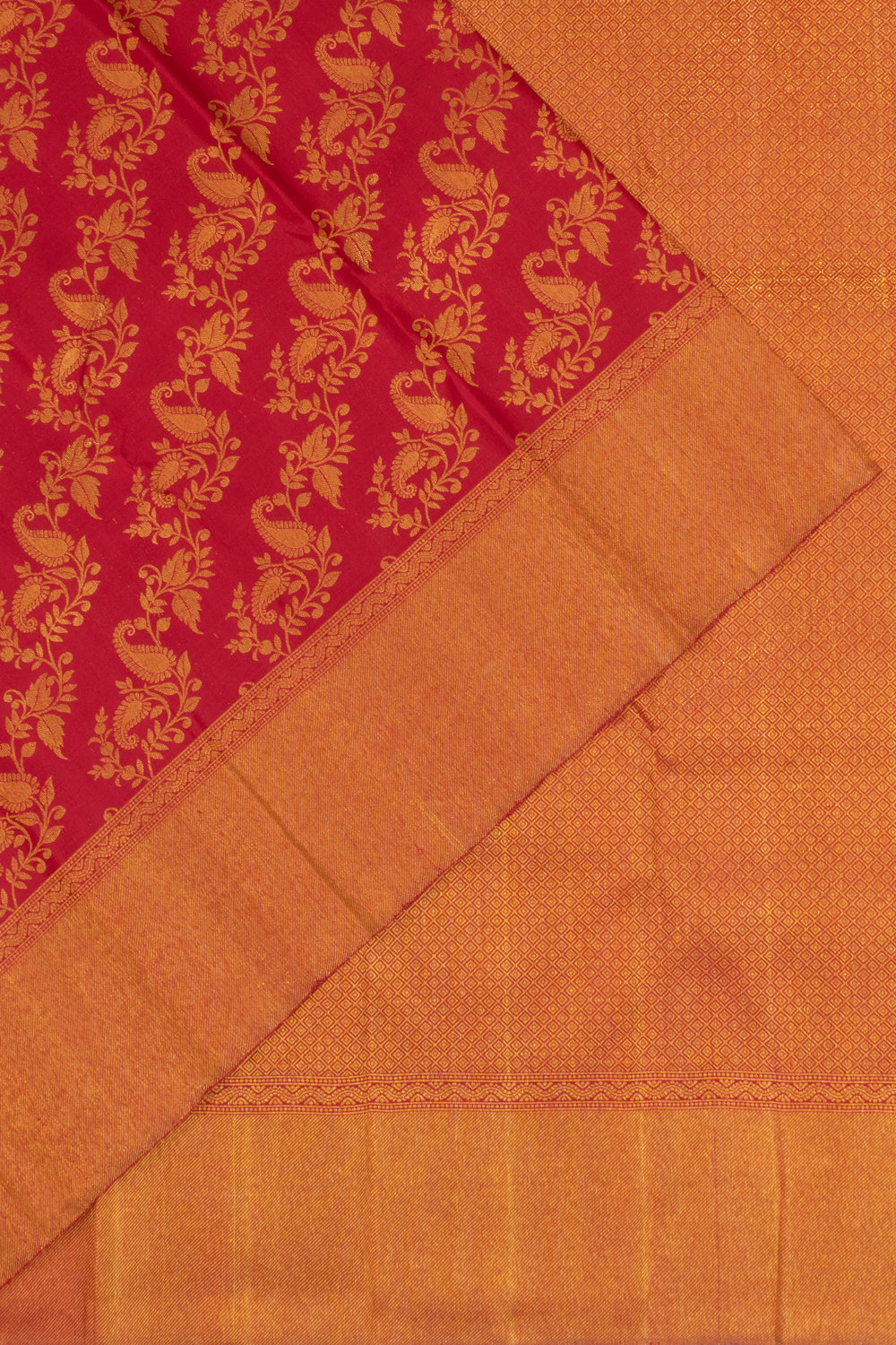 Kanchipuram Silk Jaal Red Saree