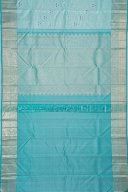 Kanchipuram Silk Brocade Pastel Blue Saree