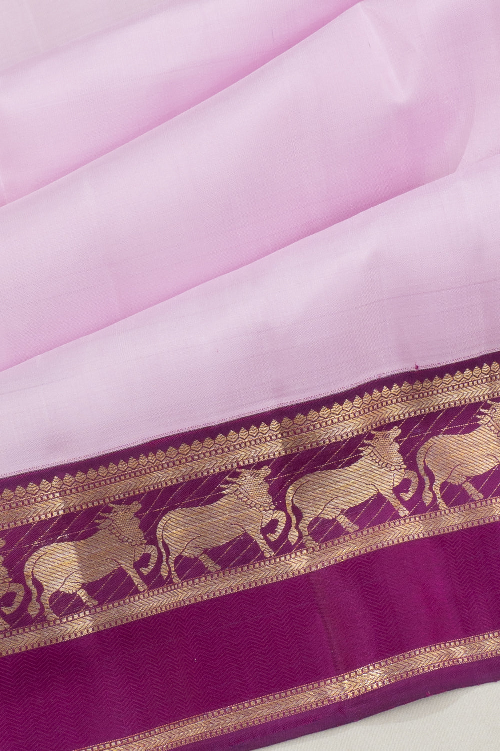 Kanchipuram Silk Pichwai Butta Lavender Saree