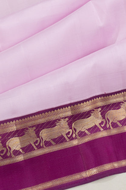 Kanchipuram Silk Pichwai Butta Lavender Saree