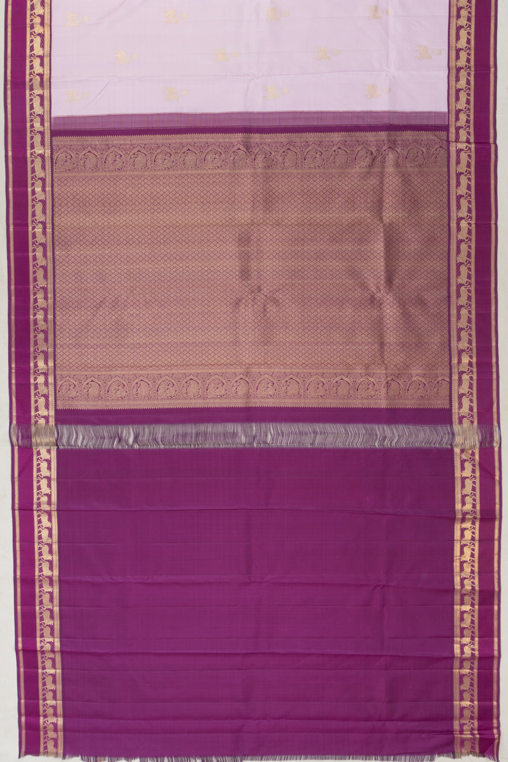 Kanchipuram Silk Pichwai Butta Lavender Saree