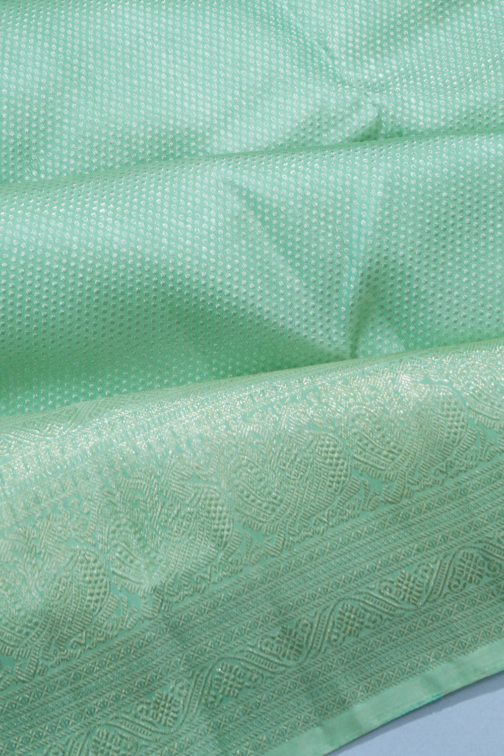 Kanchipuram Silk Brocade Sea Green Saree