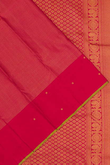 Kanchipuram Silk Checks Pink Saree