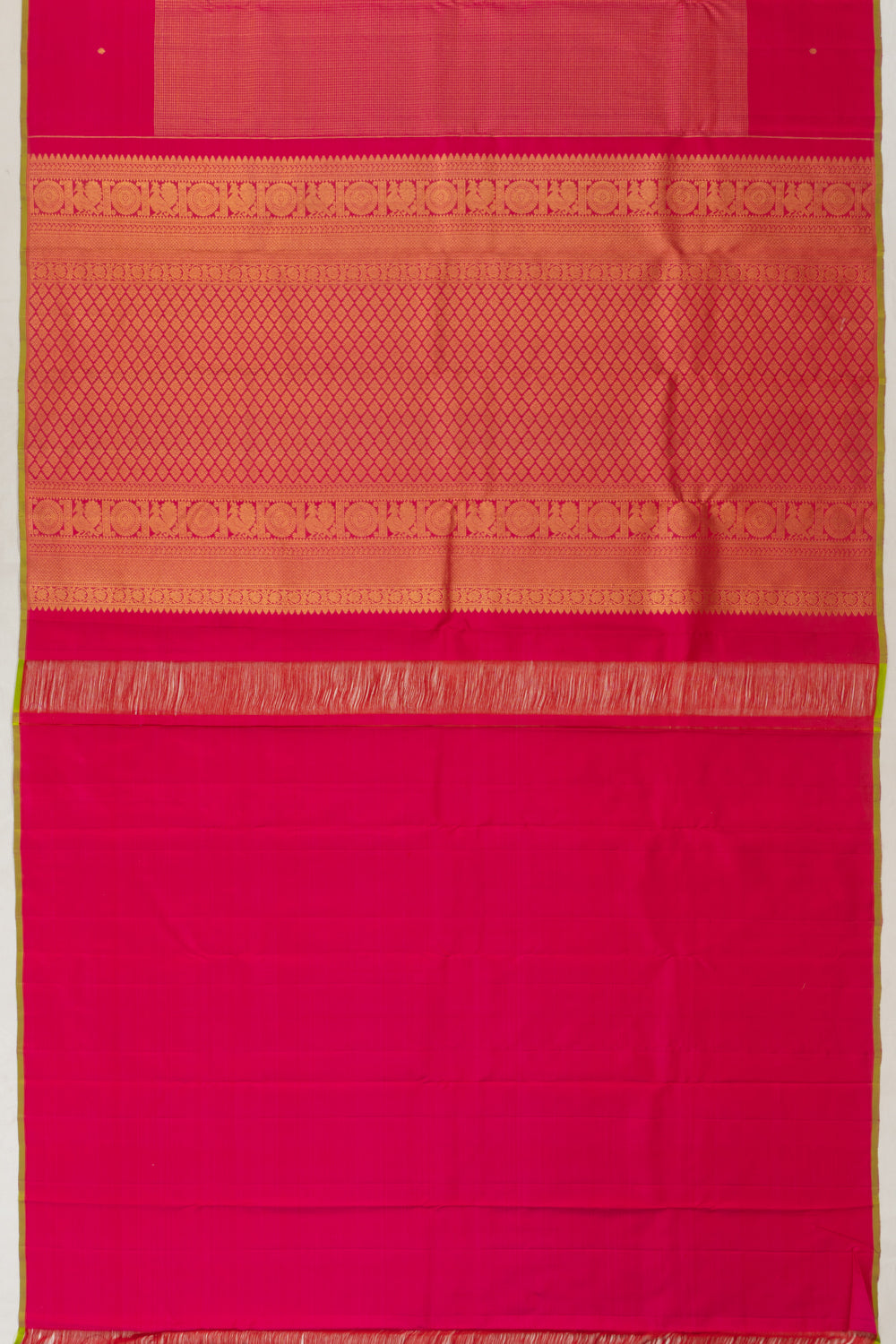 Kanchipuram Silk Checks Pink Saree