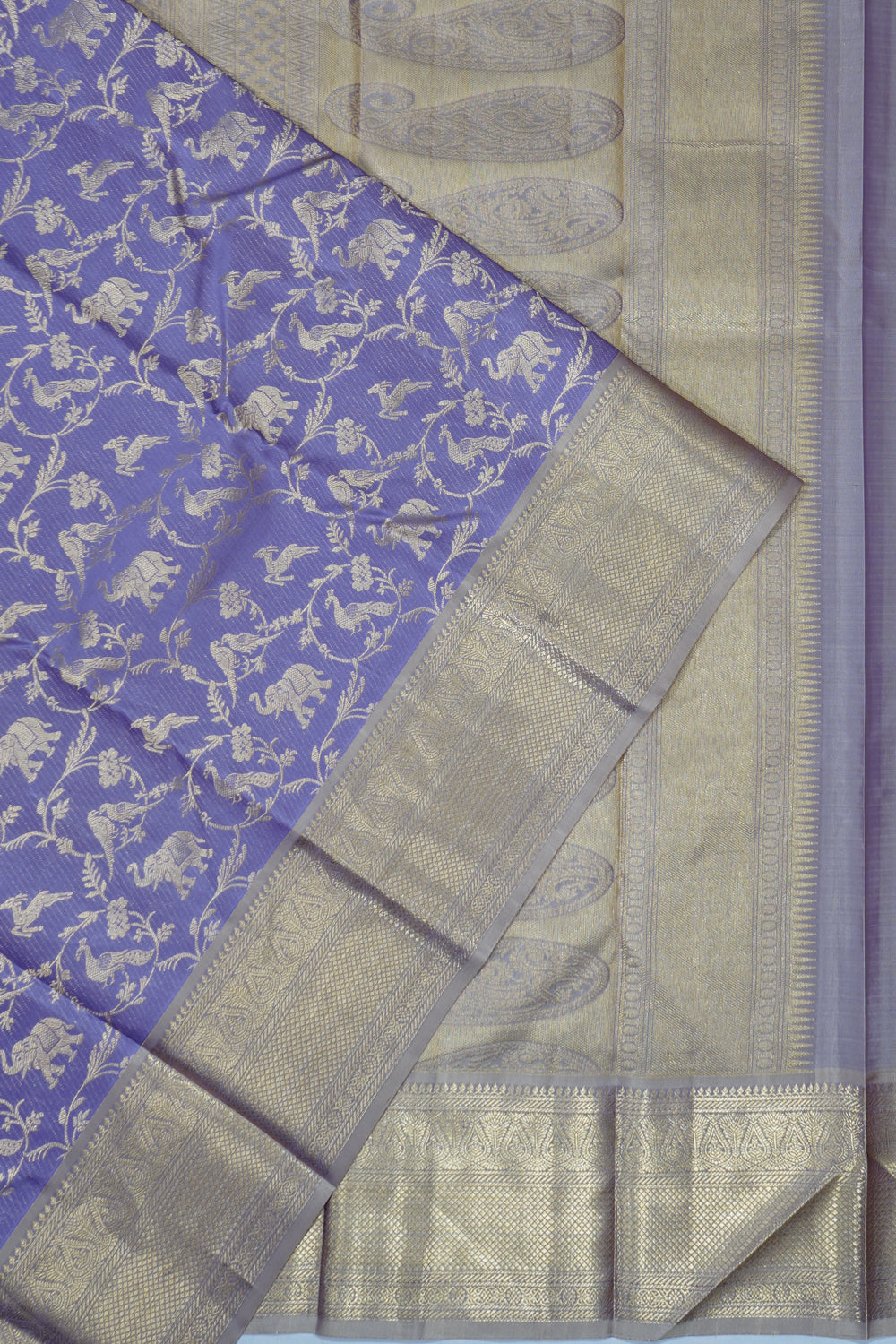 Kanchipuram Silk Vanasingaram Jaal Violet Saree