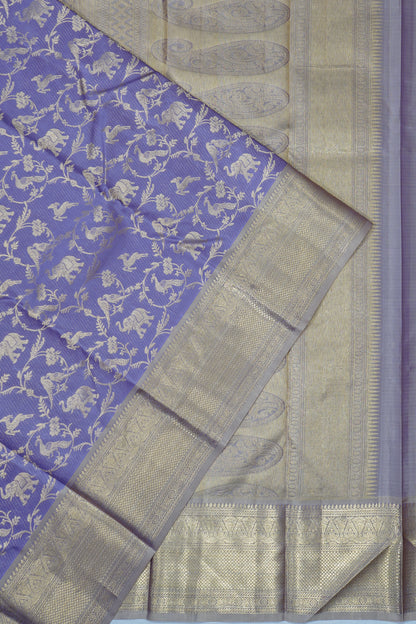 Kanchipuram Silk Vanasingaram Jaal Violet Saree