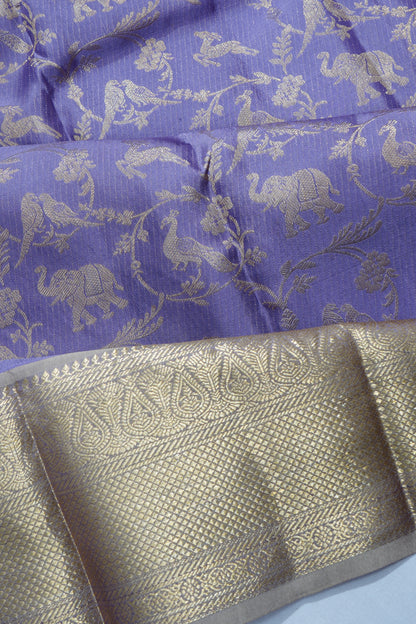 Kanchipuram Silk Vanasingaram Jaal Violet Saree