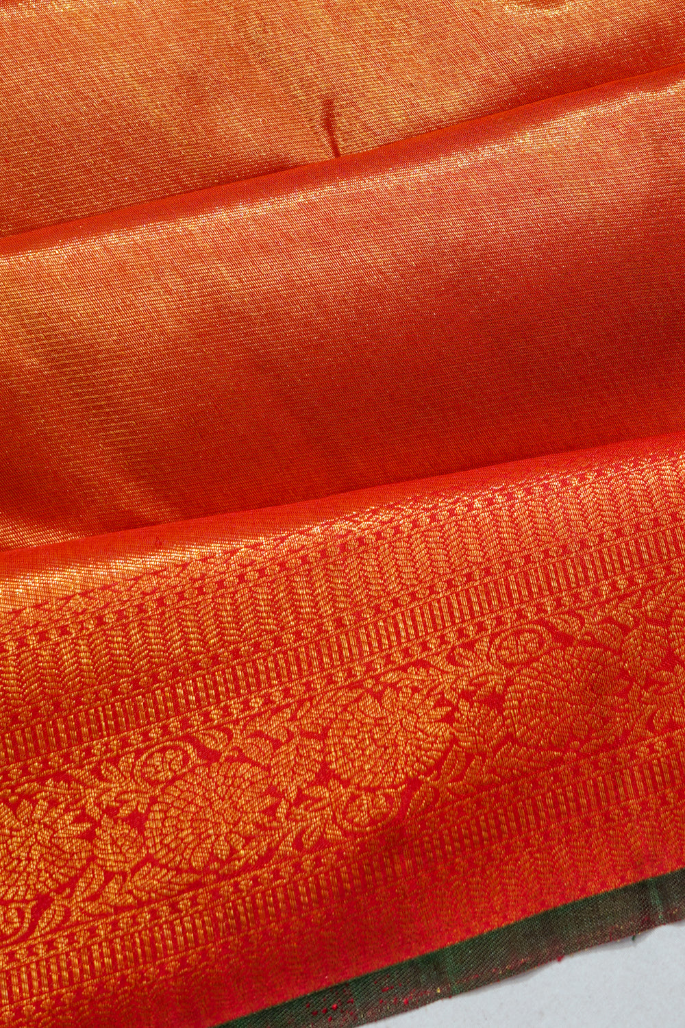 Kanchipuram Silk Tissue Plain Red Saree