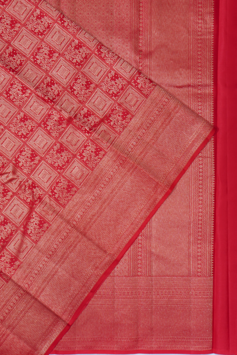 Taranga Kanchi Silk Brocade Red Saree