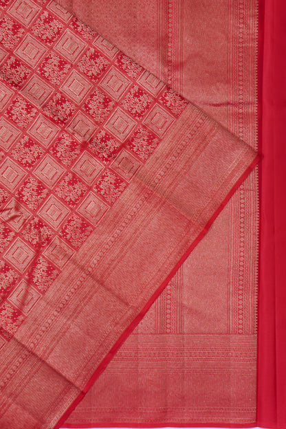 Taranga Kanchi Silk Brocade Red Saree