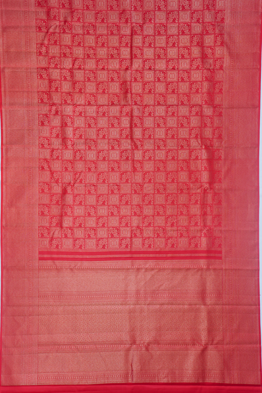 Taranga Kanchi Silk Brocade Red Saree