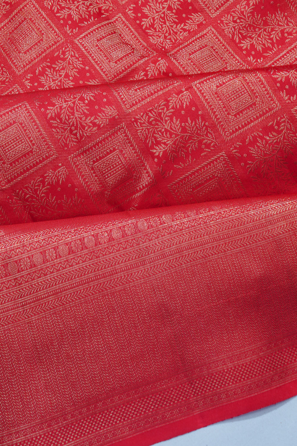 Taranga Kanchi Silk Brocade Red Saree