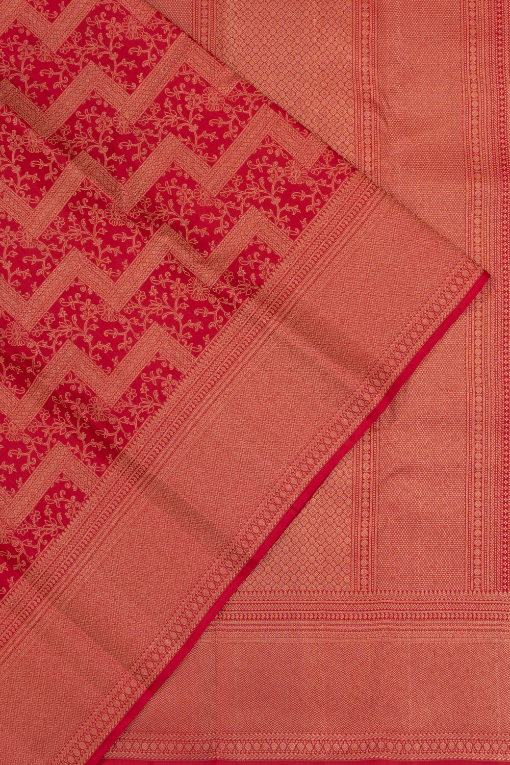 Taranga Kanchi Silk Brocade Red Saree