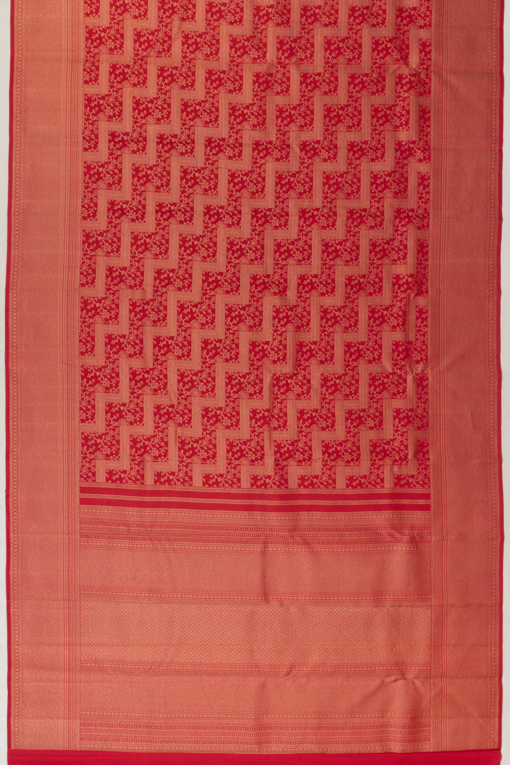 Taranga Kanchi Silk Brocade Red Saree