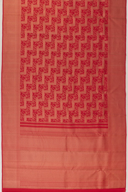 Taranga Kanchi Silk Brocade Red Saree