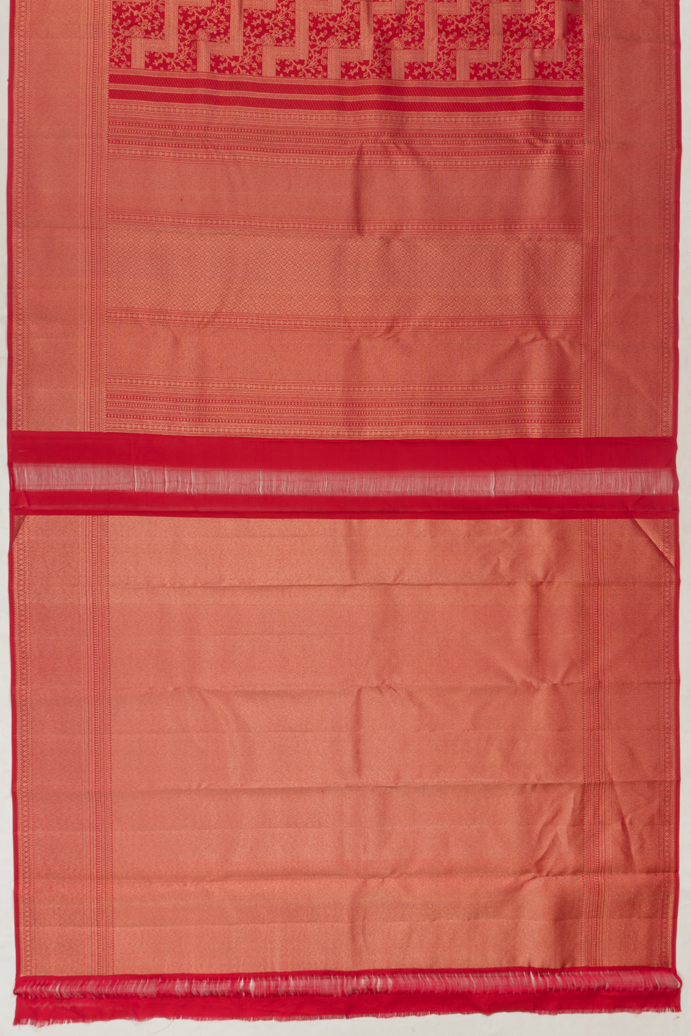 Taranga Kanchi Silk Brocade Red Saree