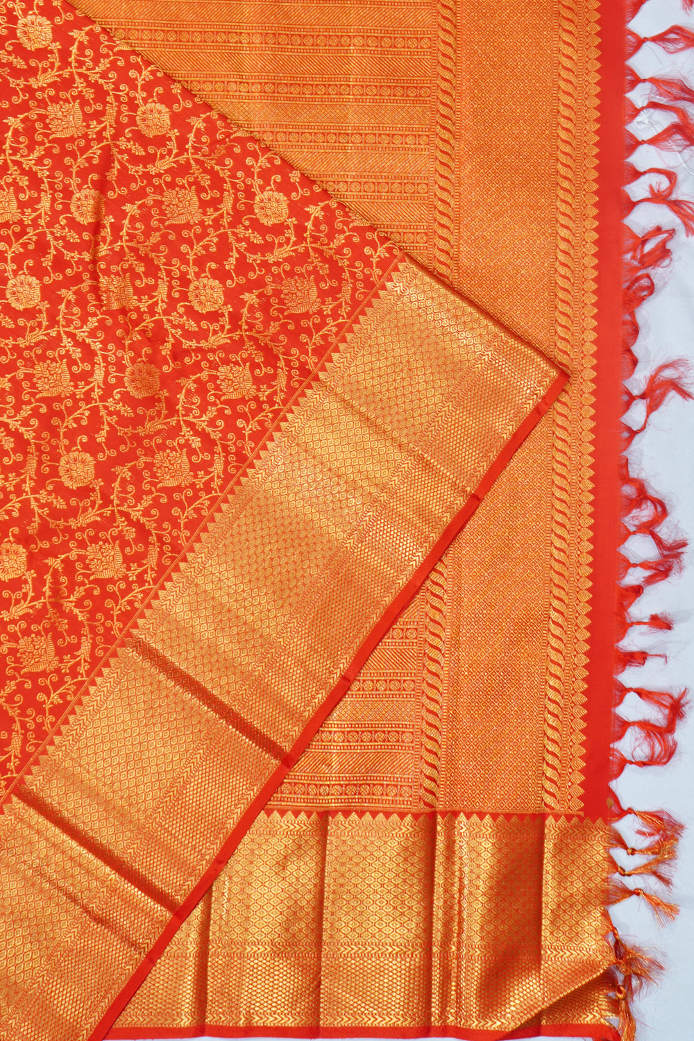 Kanchipuram Silk Brocade Red Saree