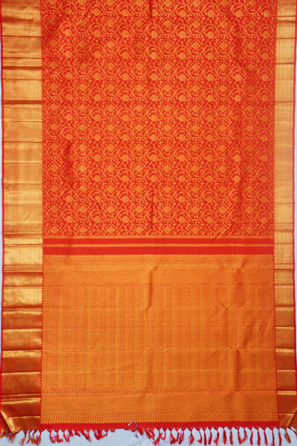 Kanchipuram Silk Brocade Red Saree