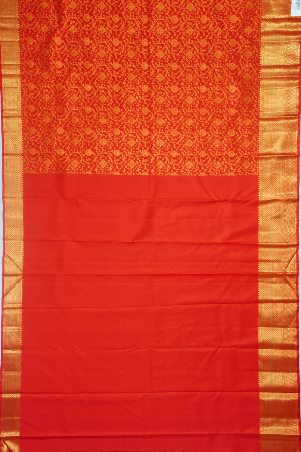 Kanchipuram Silk Brocade Red Saree