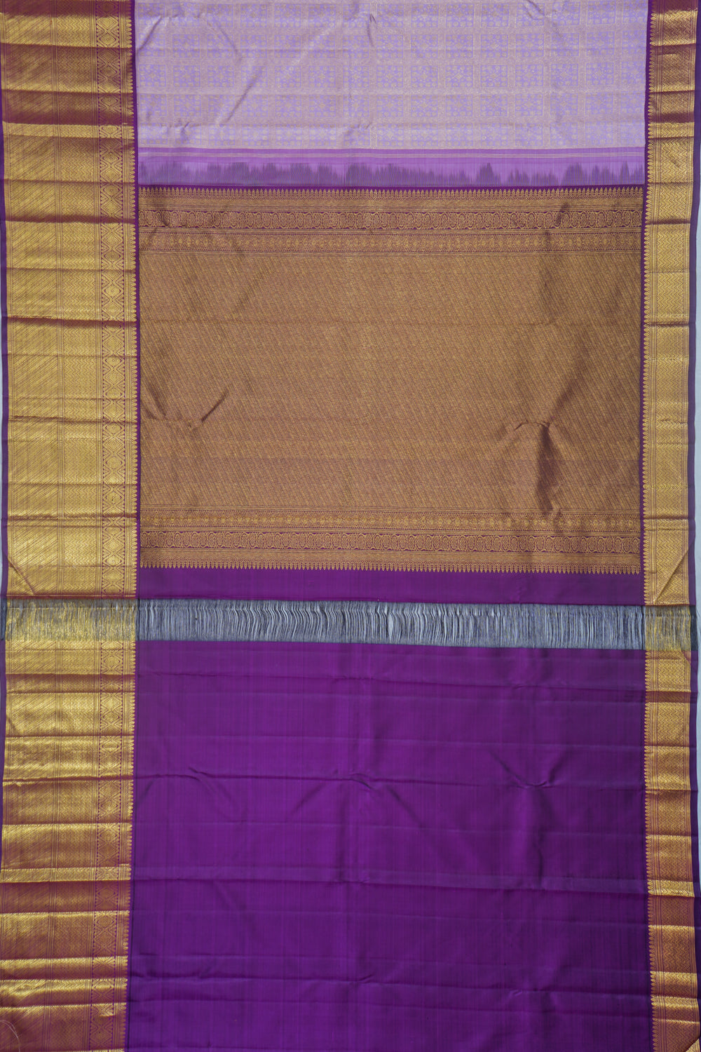 Kanchipuram Silk Brocade Lavender Saree