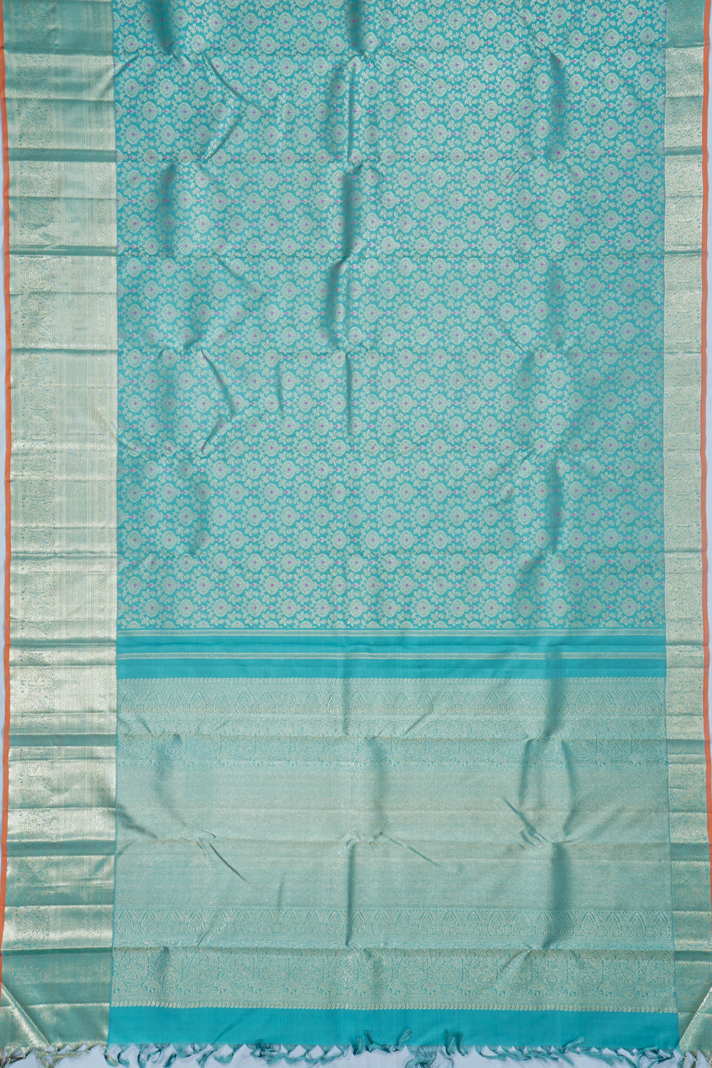 Kanchipuram Silk Brocade Pastel Blue Saree