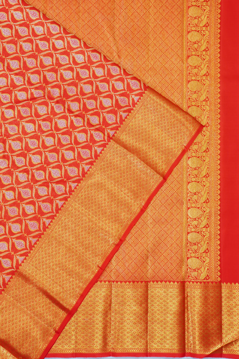 Kanchipuram Silk Brocade Red Saree