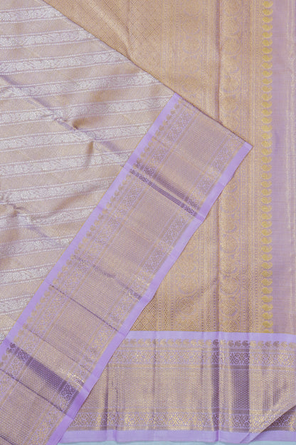 Kanchipuram Silk Tissue Brocade Lavender Saree
