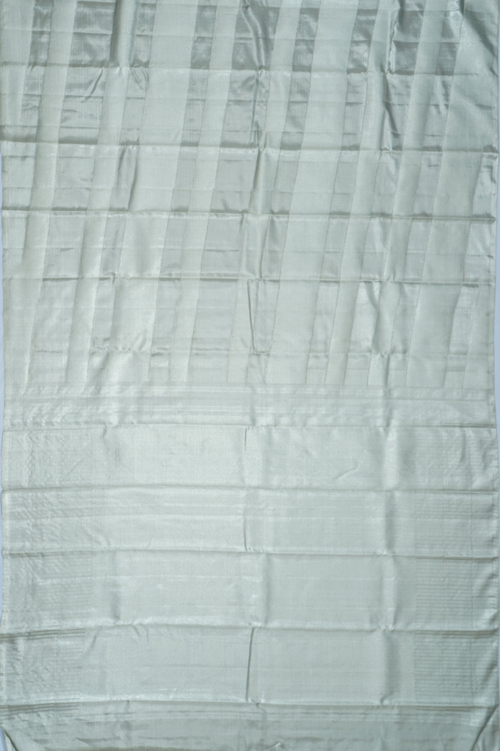 Kanchipuram Silk Tissue Geometric Silver Saree